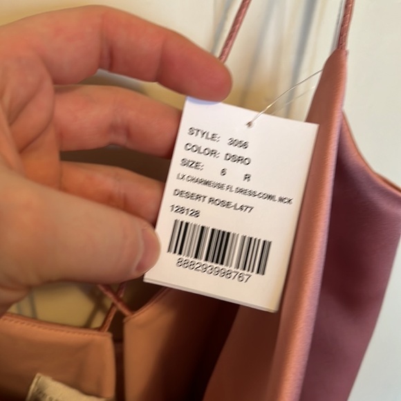 Dessy Collection Cowlneck Sleeveless Maxi Dress in Desert Rose Pink - Picture 6 of 11